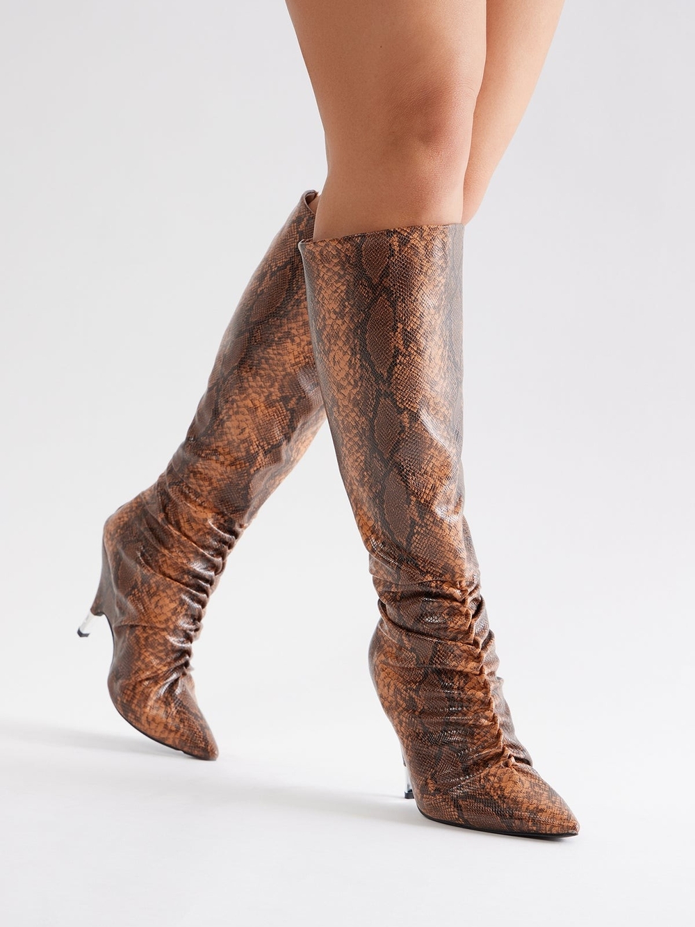 Fashion Nova Nadia Knee High Boots Zip Pointed Toe 6.5